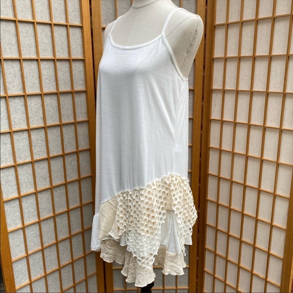 Pretty Angel Layered Linen Blend Dress SZ M - Picture 8 of 11